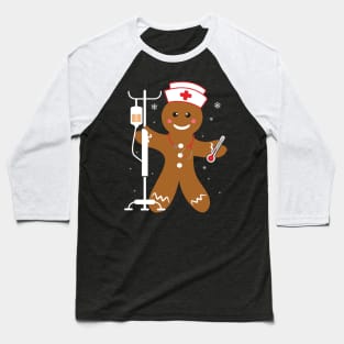 Proud Nurse Gingerbread Man Funny Nurse Christmas Baseball T-Shirt